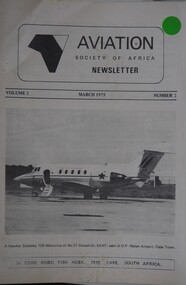Aviation Society of Africa Newsletter: March 75 Jan 76 - Dec 77: Journal of the Aviation Society of Africa