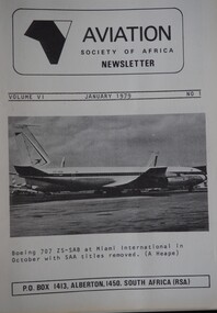 Aviation Society of Africa Newsletter: Jan 79 - March/April 80: Journal of the Aviation Society of Africa