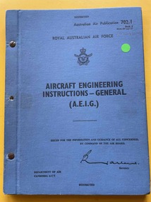 Document (item) - (SP) AAP 7002.002-4 702.1Aircraft Engineering Instructions - General -  Book 4, RAAF Aircraft Engineering Instructions - General