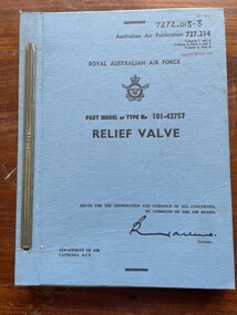 Document (Item) - (SP) AAP 7272.013-3 RAAF Pub 727:214 Mystere Part Model or Type No.101-43757 Relief Valve