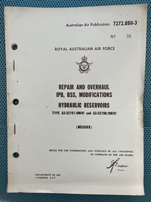 Manual (Item) - (SP) AAP 7272.050-3 Hydraulic accumulators  Messier, ANA History 12 Ansett airways papers