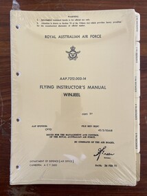 Document (Item) - (SP) AAP 7212.003-14   RAAF Winjeel flight instructors manual, 2 copies