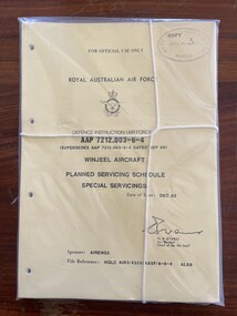 Document (Item) - (SP) AAP 7212.003-6-4  RAAF Winjeel  Planned servicing schedule and special servicings