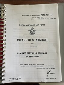 Document - (SP) AAP 7213.001-6-7 Mirage 111 0 Aircraft with ATAR 9C Engine Planned Servicing Schedule D Servicing