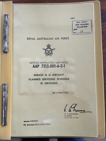 Document - (SP) AAP 7213.001-6-2-1 Mirage 111 0 Aircraft Planned Servicing Schedule R1 Servicing
