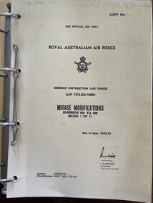 Manual (Item) - (SP) AAP 7213.003 -100B1 Mirage Modifications. Number 001 to 300 Book 1 of 7