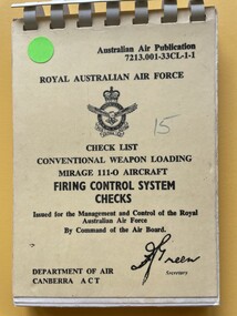 Manual (Item) - (SP) AAP 7213.001-33CL-1-1  Firing control system checks conventional weapon loading on Mirage 111-0 aircraft