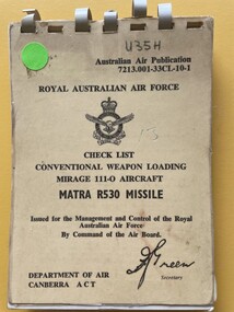 Manual (Item) - (SP) AAP 7213.001-33CL-10-1 Matra R530 missile conventional weapon loading Mirage 111-0 aircraft