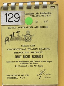 Manual (Item) - (SP) AAP 7213.001-33CL-12-1 Mirage 111O Weapon Loading manual for conventional weapons Target Rocket Mk26 Mod 0