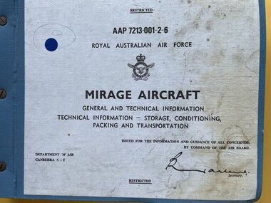 Manual (Item) - (SP) AAP 7213.001-2-6 Technical information on storage conditioning  packing and transportation Mirage aircraft general and technical information