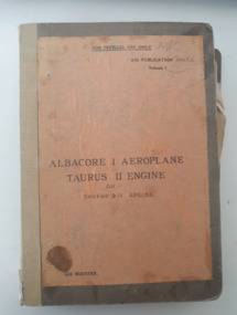 Manual (Item) - Air Publication 1665A Volume I: Albacore I Aeroplane Taurus II Engine or Taurus XII engine