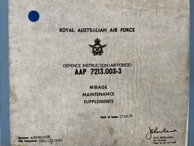 Manual (Item) - (SP) AAP 7213.003-3 Mirage Maintenance Supplements