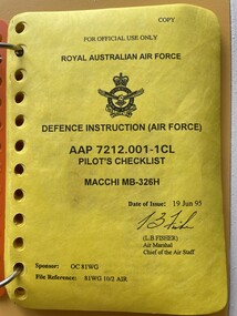 Manual (Item) - (SP) AAP 7212.001-1CL Macchi MB-326H pilot checklist