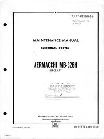 Manual (item) - (SP) Macchi Aermacchi MB-326H Aircraft Maintenance Manual Electrical System
