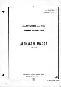 Manual (item) - (SP) Aermacchi MB-326 Macchi Aircraft Maintenance Manual General Information