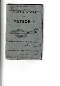 Manual (Item) - Gloster Meteor pilot's notes, Pilot's Notes for Meteor 4 (marked as Obsolete 59/45)