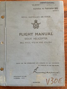 Manual (Item) - (SP) AAP RAAF Pub 991 Sioux Helicopter Flight Manual Issue 2 Bell 47G-2 47G-2A 47G-3 B-1