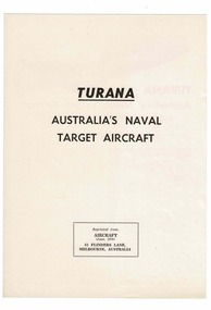 Pamphlet (item) - GAF Turana - Australia's naval target aircraft (reprint from AIRCRAFT June 1970), GAF Turana