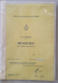 Manual (Item) - Royal Australian Air Force AAP 7453.043-3M Tim Delay Relay Type TDBR44 (Diamond H), AAP 7453.043-3M Time Delay Relay Type TDBR44 (Diamond H)