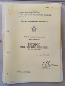 Manual (Item) - Royal Australian Air Force Defence Instruction (Air Force) AAP 7198.014-100 CF700-2C Engine Accessory Modifications (By ATA Chapter), Defence Instruction (Air Force) AAP 7198.014-100 CF700-2C Engine Accessory Modifications (By ATA Chapter)