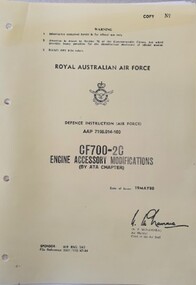 Manual (Item) - (SP) AAP 7198.014-100 CF700-2C Engine Accessory Modifications (By ATA Chapter)