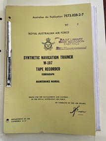 Manual (Item) - (SP) AAP 7573.028-2-7 Synthetic Navigation Trainer W-107 Tape Recorder Ferrograph Maintenance Manual YD6A YD6B YD6SH YD6BH