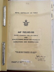 Manual (Item) - (SP) AAP 7832.002.100 Radio Compass Type AN/ARN-6 Remote Tuning Group Type AN/ARA-19 Instructions and Modifications, ANA History 12 Ansett airways papers