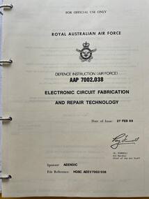 Manual (Item) - (SP) AAP 7002.038 Electronic Circuit Fabrication and Repair Technology Defence Instruction