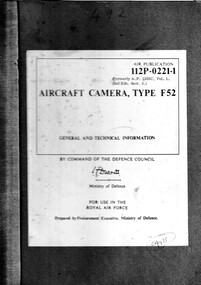 Manual (Item) - (SP) AP 112P-0221-1 Aircraft Camera F52 General and Technical Information