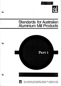 Booklet (Item) - Standards for Australian Aluminium Mill Products Part 1