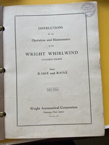 Manual (Item) - (SP) Wright Whirlwind R-760-E & R-975-E operation & maintenance Manual