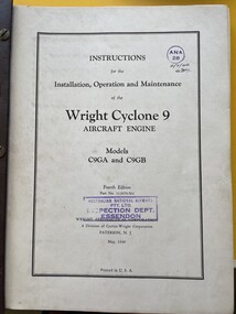 Manual (Item) - (SP) Wright Cyclone 9 - installation, operation & Maintenance C9GA & GB