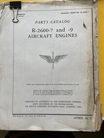 Manual (Item) - (SP) Wright Engines  R-2600-7 and -9 Parts Catalog