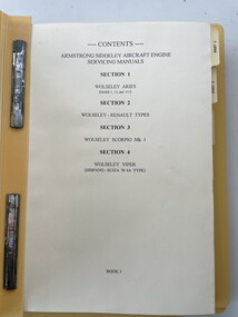 Manual (Item) - (SP) Armstrong Siddeley Aircraft Engine Servicing Manuals for Wolseley Mks I II and III Aries Renault Scorpio Mk 1 Viper (Hispano-Suiza W 4A