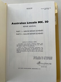 Manual (Item) - Australian Lincoln Mk 30 Repair Manual Part 1 - Minor / Part 2 Major Schemes