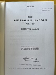 Manual (Item) - (SP) AAP 802 Australian Lincoln Mk 30 Descriptive Manual