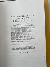Manual (Item) - Materials of Aircraft Construction R.T. Hill 4th Edition