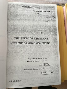 Manual (Item) - AP 1806A Vol 1 Buffalo Cyclone GR1820-G105A Engine