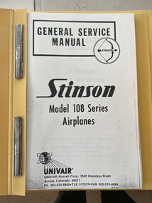 Manual (Item) - Stinson Model 108 Series Airplanes Univar Aircraft Corp General Service Manual