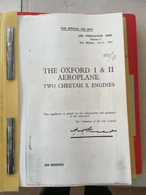 Manual (Item) - AP 1596A Vol 1 2nd Edition Oxford I and II Aeroplane Two Cheetah X Engines