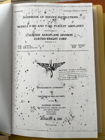 Manual (Item) - Handbook of Service Instructions Curtiss Aeroplane Division Models P-40D P40E Pursuit Airplanes