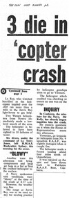 Photograph (Item) - Navy Iroquois Helicopter Crash As Reported In The Sun 06.06.1968 Page 6