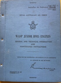 Manual (Item) - (SP) AAP 7110-003-2 Wasp Junior R985 Engines General and Technical Information and Maintenance Instructions