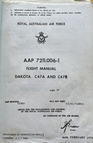 Manual (Item) - (SP) AAP 7211.006-1 Flight Manual  Dakota C47A and C47B