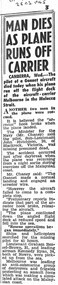 Newspaper (Item) - Newspaper Clipping - Fairey Gannet Crash Malacca Strait -Daily Telegraph 25.03.1965
