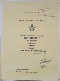 Manual (Item) - (SP) AAP 7800.227-7 AF/FRQ801 C.D.A.A 3TELU R48P Technical Maintenance Plan