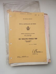 Manual (Item) - Royal Australian Air Force Defence Instruction (Air Force) AAP 7272.058-3M-3 Self Regulating Hydraulic Pump Type A1-24700-0 (Messier), Defence Instruction (Air Force) AAP 7272.058-3M-3 Self Regulating Hydraulic Pump Type A1-24700 (Messier)