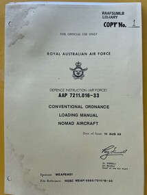 Manual (Item) - (SP) AAP 7211.016-33 Conventional Ordnance Loading Manual Nomad