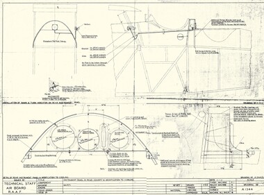 Drawing (item) - (SP) Westland Wapiti drawing Instrument Panel In Rear Cockpit and Modification to Cowling Drawing No. A1344