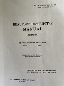 Document (Item) - (SP) AAP RAAF Pub 294 Beaufort Package containing parts of photocopies of Vol 1 Sec 4A Chap 6, 7, 8 Sec 5